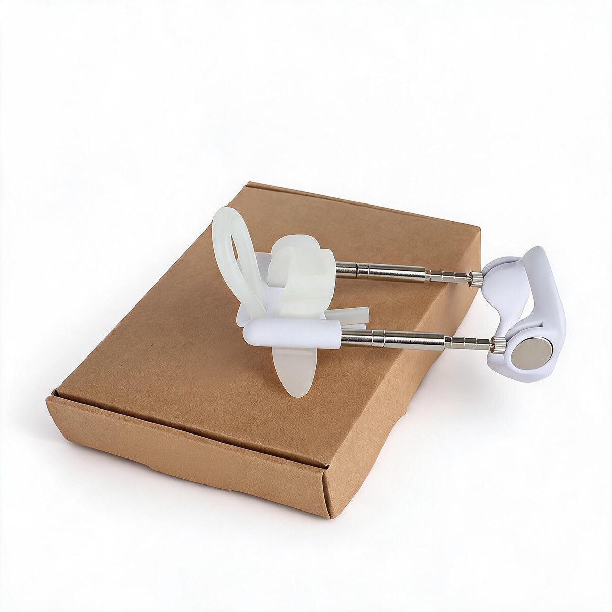 Adjustable Traction Extender Device - Classic White, Twin Rods with 7-11.5 cm Extension Range, Comfort Ring and Soft Strap, Complete Kit with Leaflet