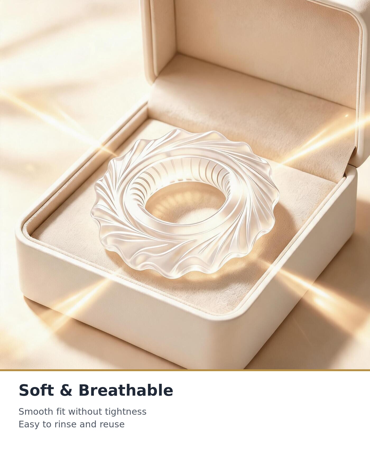 Soft Silicone Retainer Ring - Flexible Spiral Design, Skin-Friendly and Reusable, Comfortable Daily Wear, Discreet Shipping, 1 / 5 / 10 / 15 Pack Options - Image 4